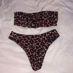 Cheetah print high waisted bikini